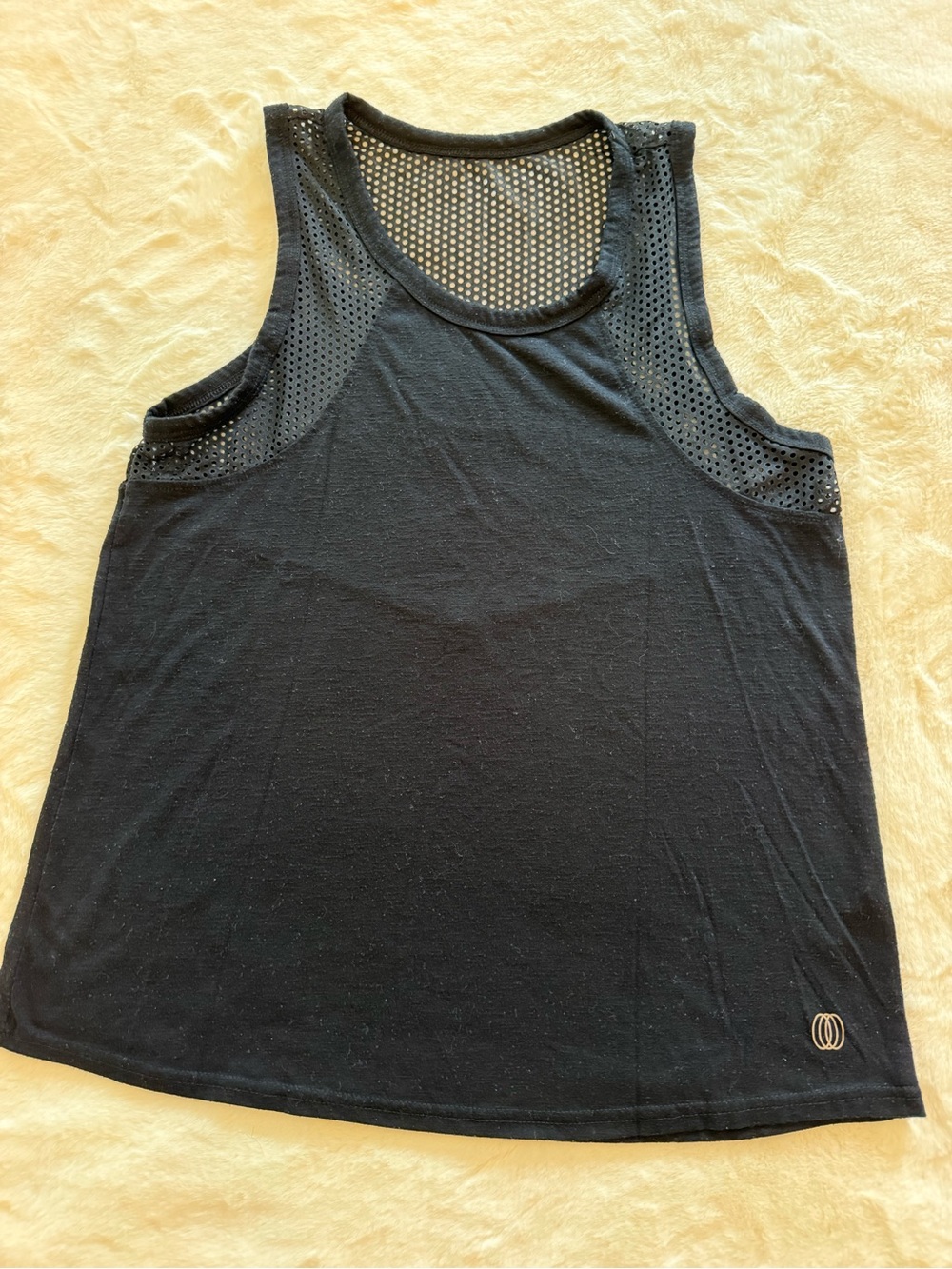Balance Black Mesh-Shoulder Women's Tank Top